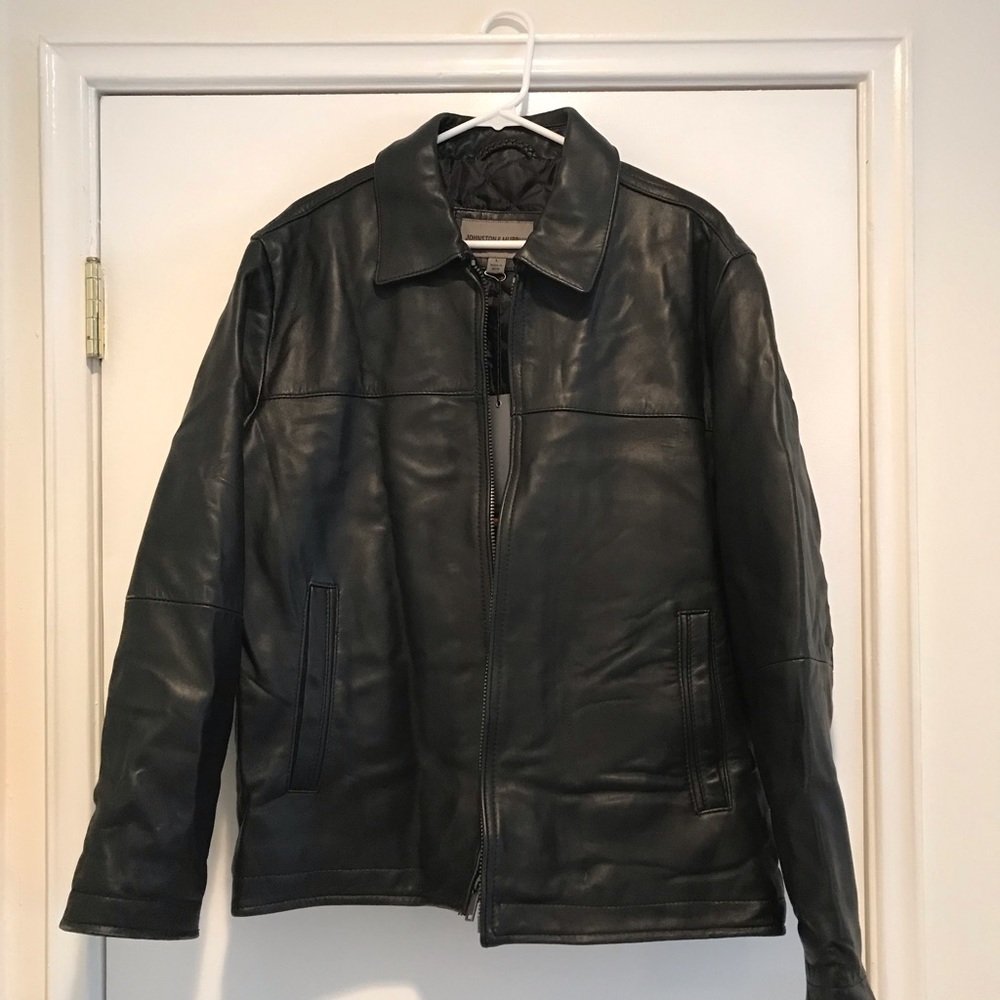 Black leather jacket (genuine leather)